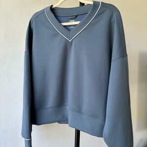 Abercrombie & Fitch Blue V-Neck Sweatshirt